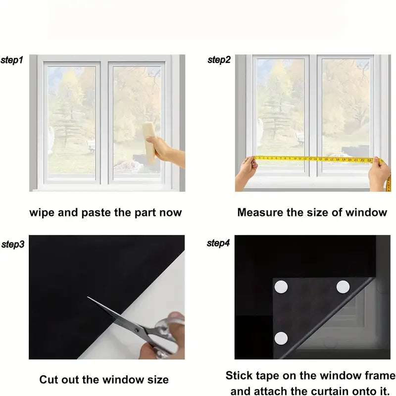 Blackout Window Film Cloth Self-Adhesive for Travel