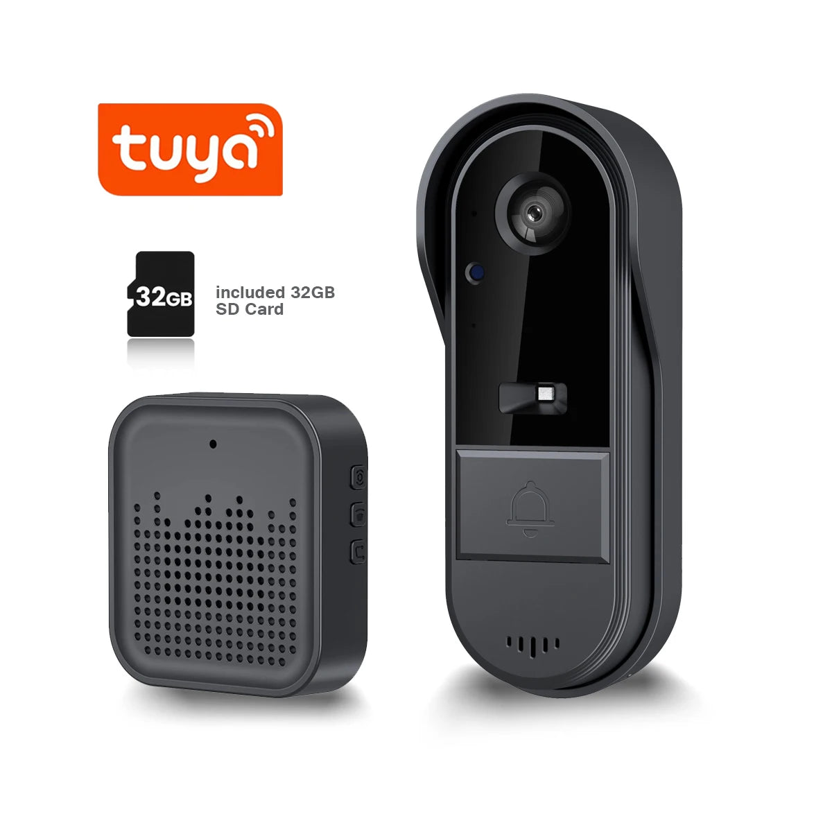 XBIBI WiFi Doorbell 1080P Two Way Audio Waterproof Storage