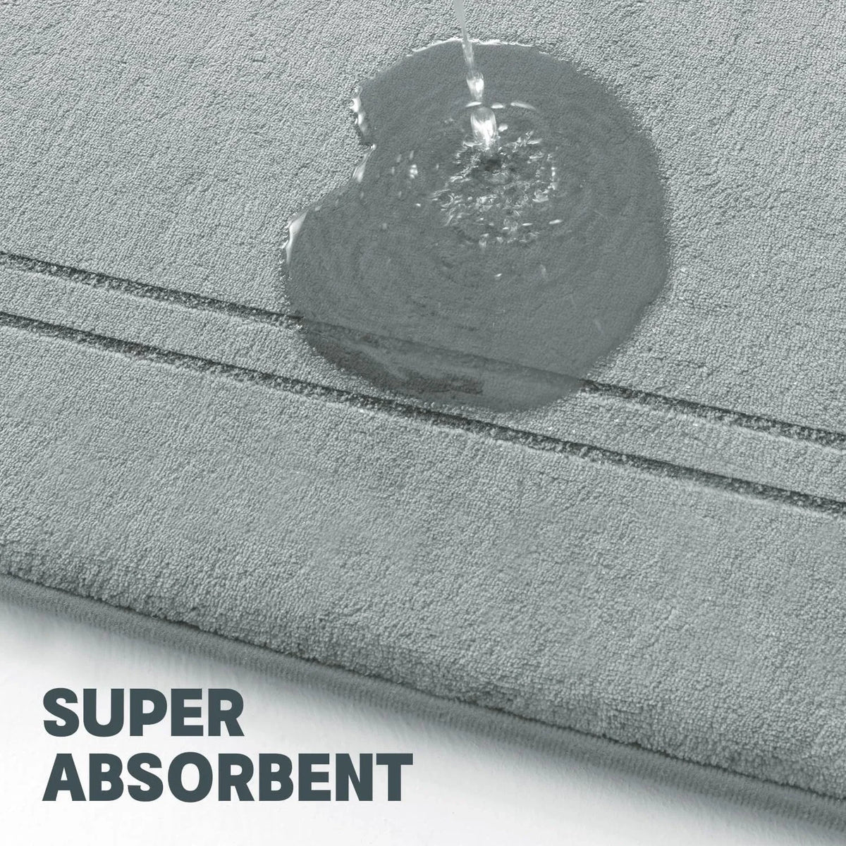 Absorbent Bath Mats Set Non Slip Memory Foam Rugs Bathroom