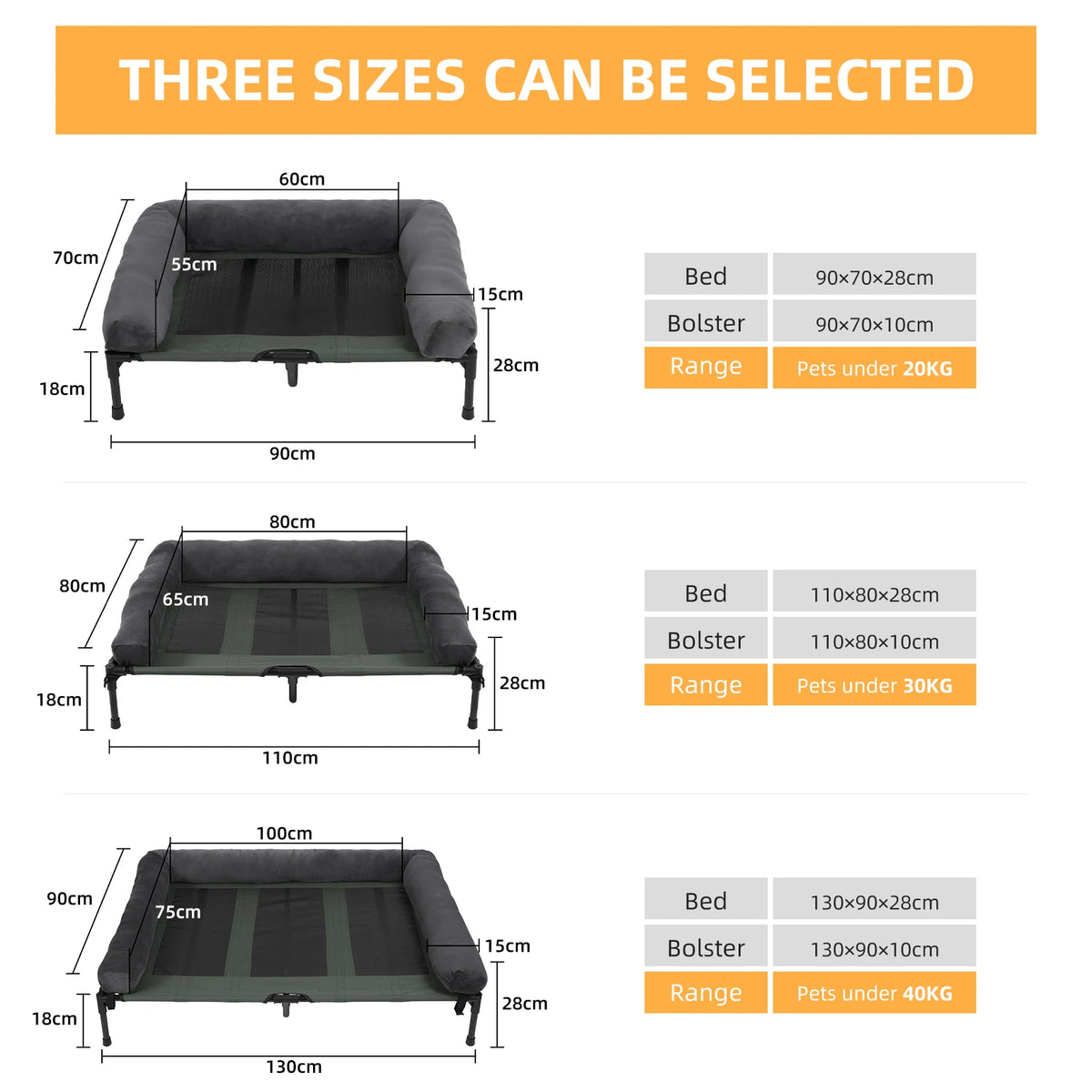 Bingopaw Elevated Pet Lounger Breathable Dog Bed Cooling Surface