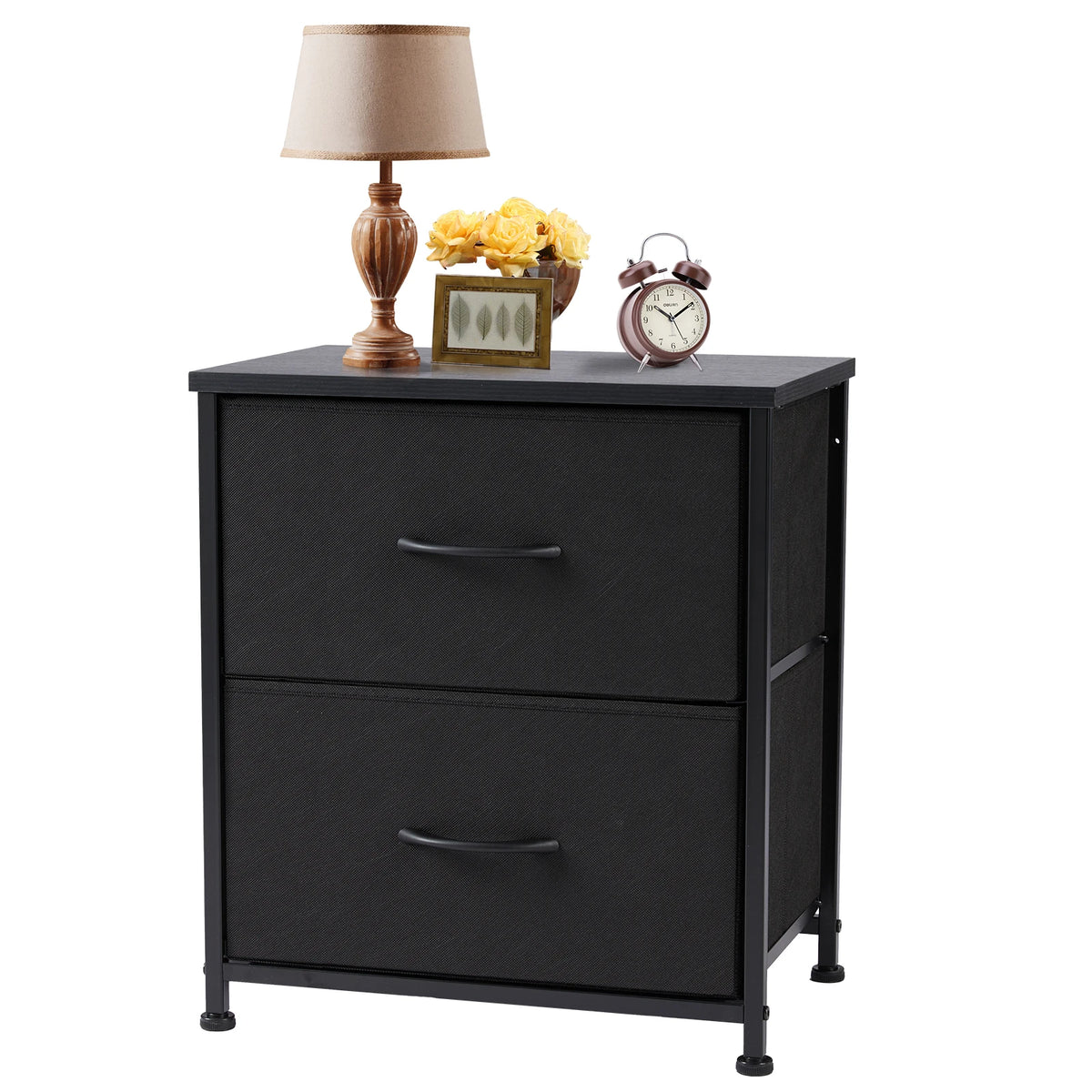JHK Nightstand Bedside Table With Storage Drawers Furniture