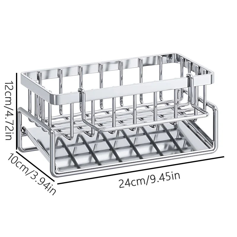 Stainless Steel Kitchen Sink Organizer Drain Rack For Cleaning Supplies