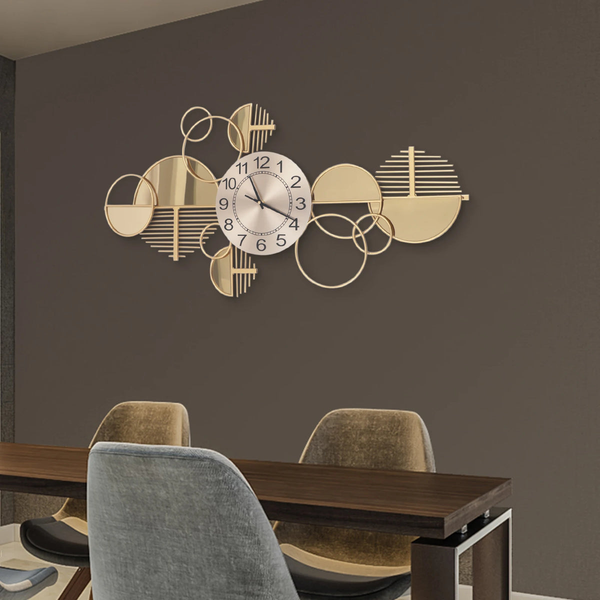 Modern Geometric Wall Clock With Silent Quartz Movement