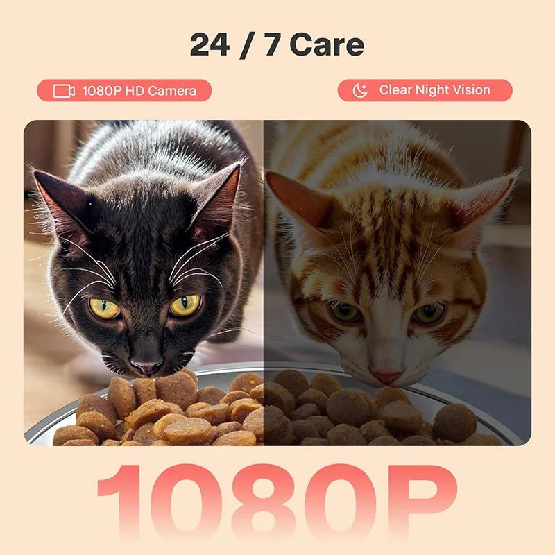Nityers Smart Automatic Pet Feeder With Camera And Dual Bowls