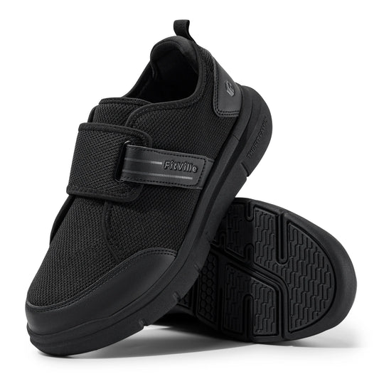 Fitville Men Diabetic Shoes Extra Wide Hook and Loop Walking Shoes