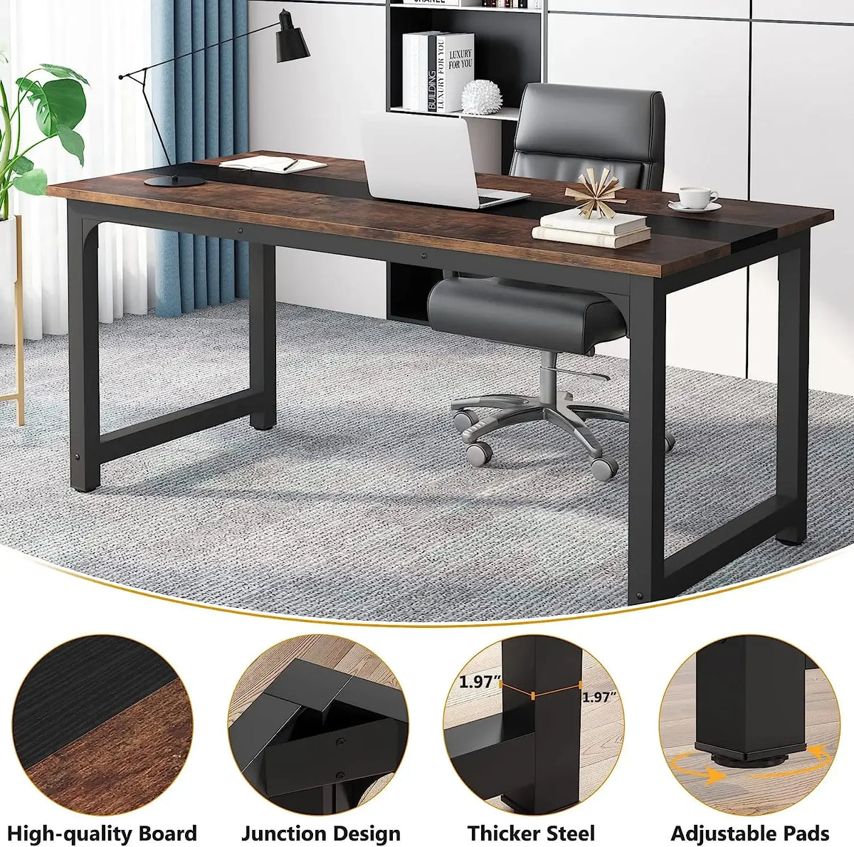 Tribesigns Modern Computer Desk For Home Office Large Workstation