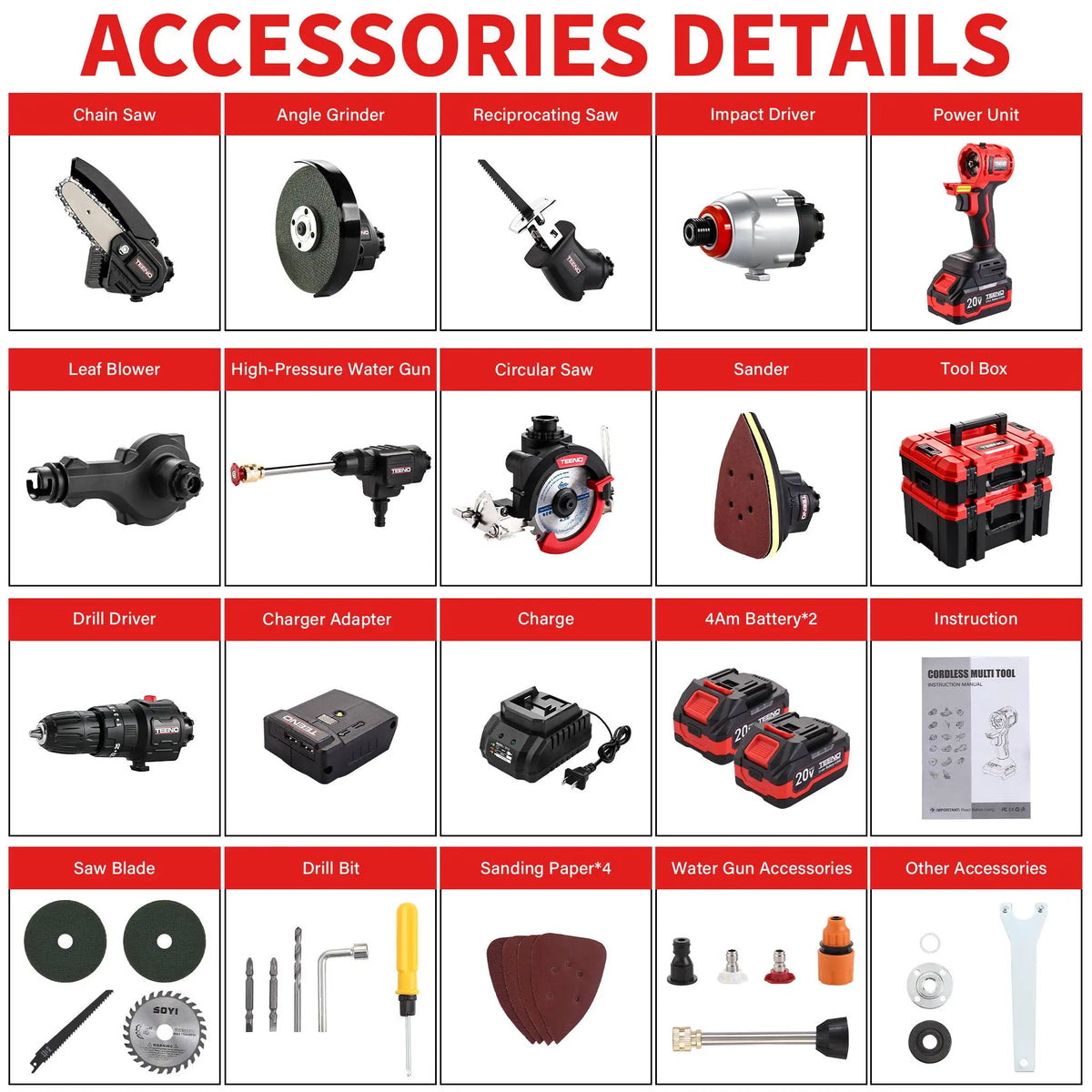 20V MAX Brushless Power Tool Combo Kit 9-in-1 Multi-Tool Set