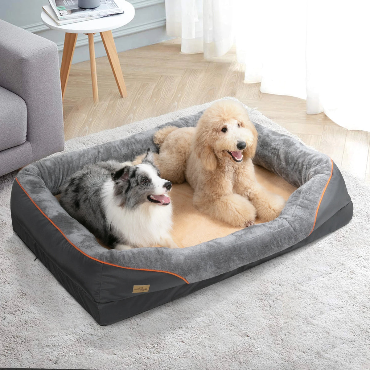 Bingopaw Anti Allergy Waterproof Dog Bed With Removable Fleece Cover