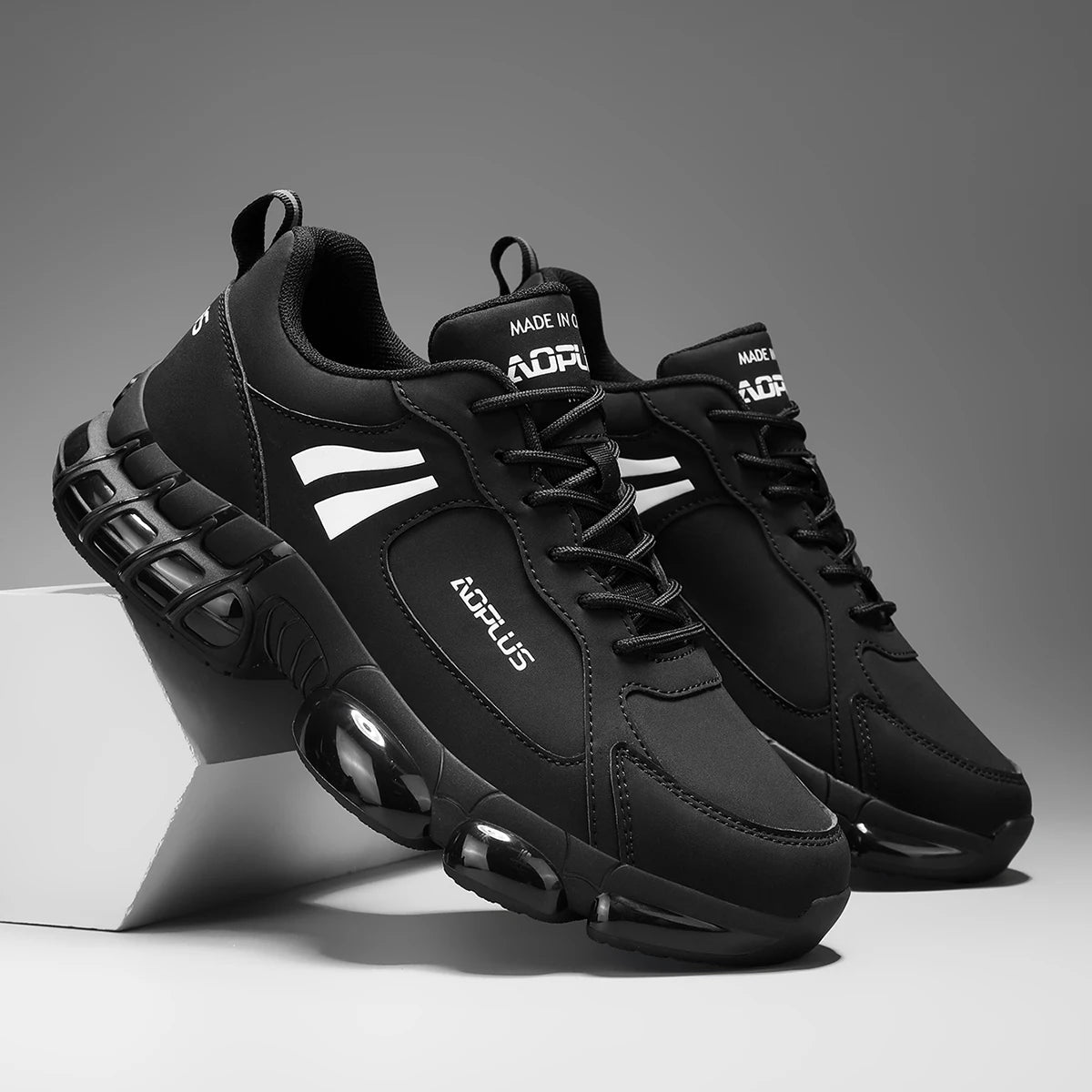 Mens Anti Slip Thick Sole Casual Shoes With Height Boost