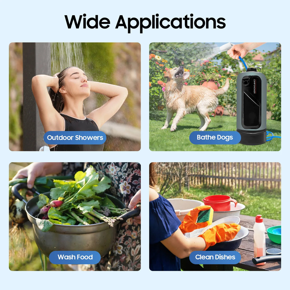 Bymaocar Portable Solar Heated Camp Shower With Hose