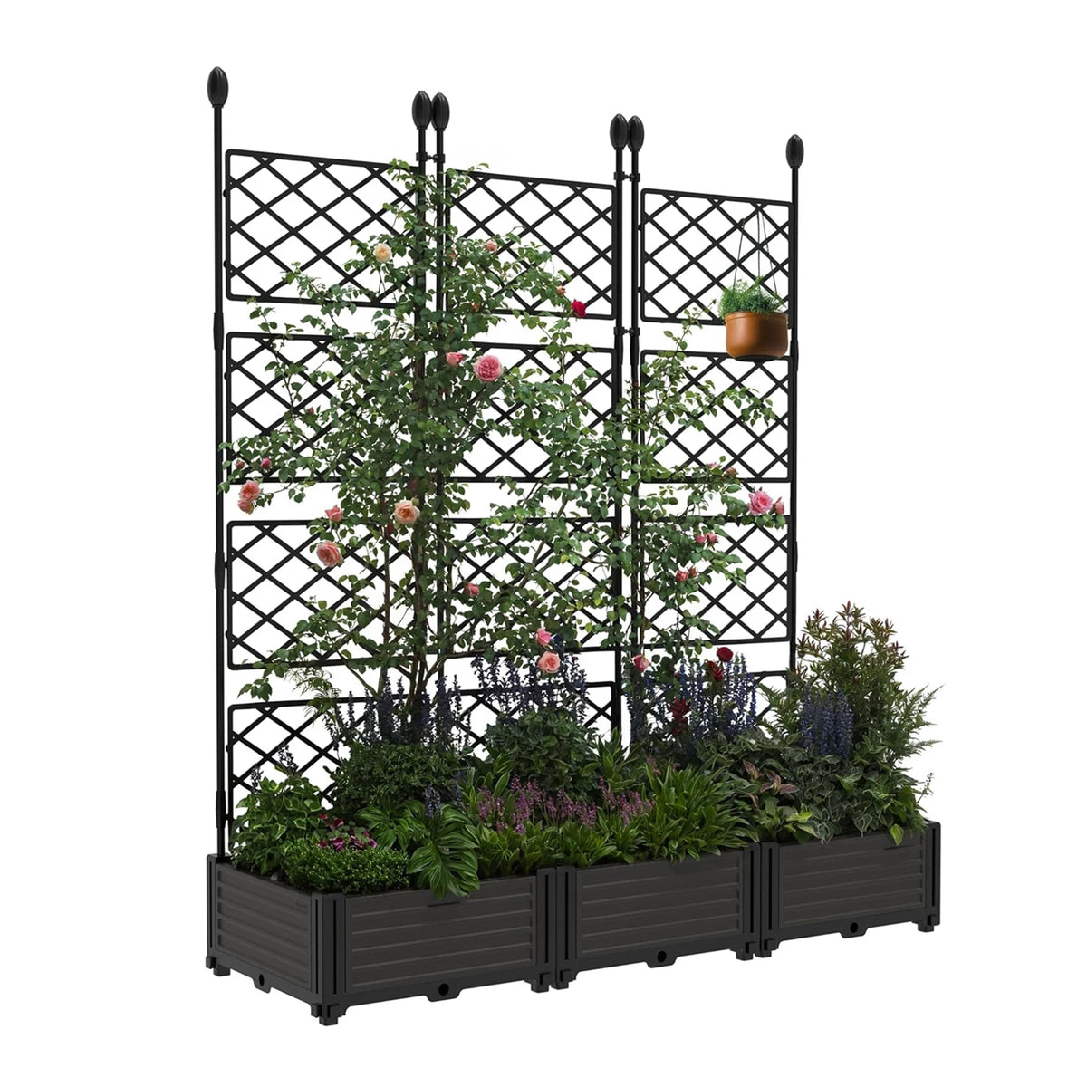 HiMISS Trellis Planter Box With Raised Garden Bed For Climbing