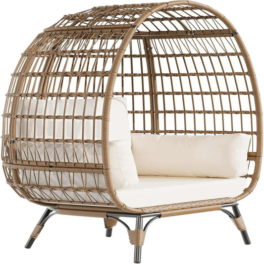 HiMISS Oversized Outdoor Egg Chair With Cushions And Steel Frame