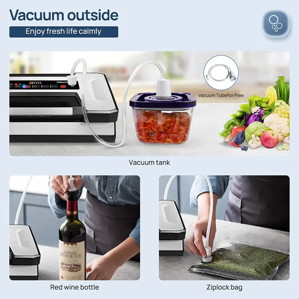 Vakumar VH5186 Automatic Commercial Vacuum Sealer With Two Rolls