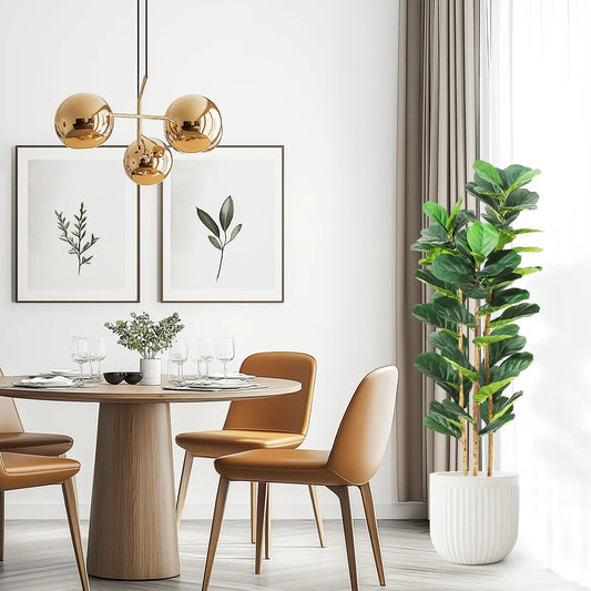 Artificial Fiddle Leaf Fig Tree With Potted Moss Home Decor
