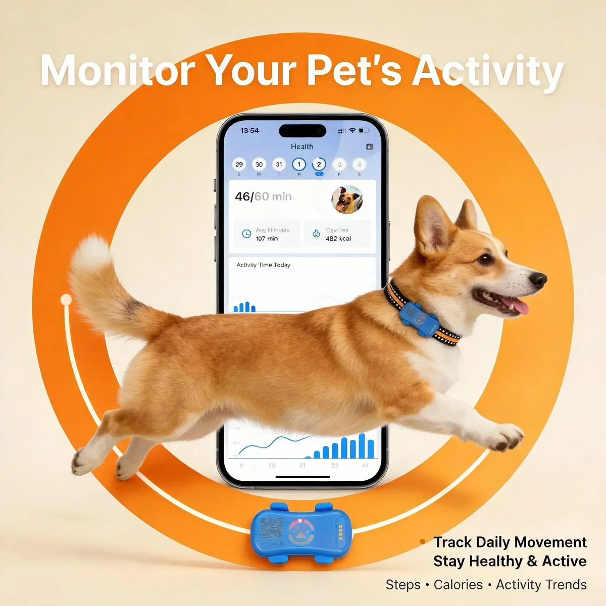 Wanwaytech 4G GPS Pet Tracker Real Time Tracking Waterproof