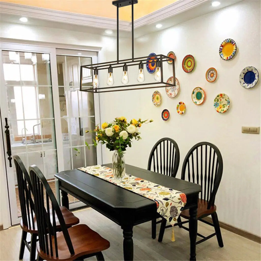Industrial Iron Pendant Ceiling Light For Kitchen Island Dining Room