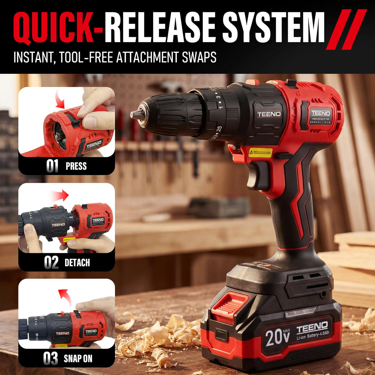20V MAX Brushless Power Tool Combo Kit 9-in-1 Multi-Tool Set