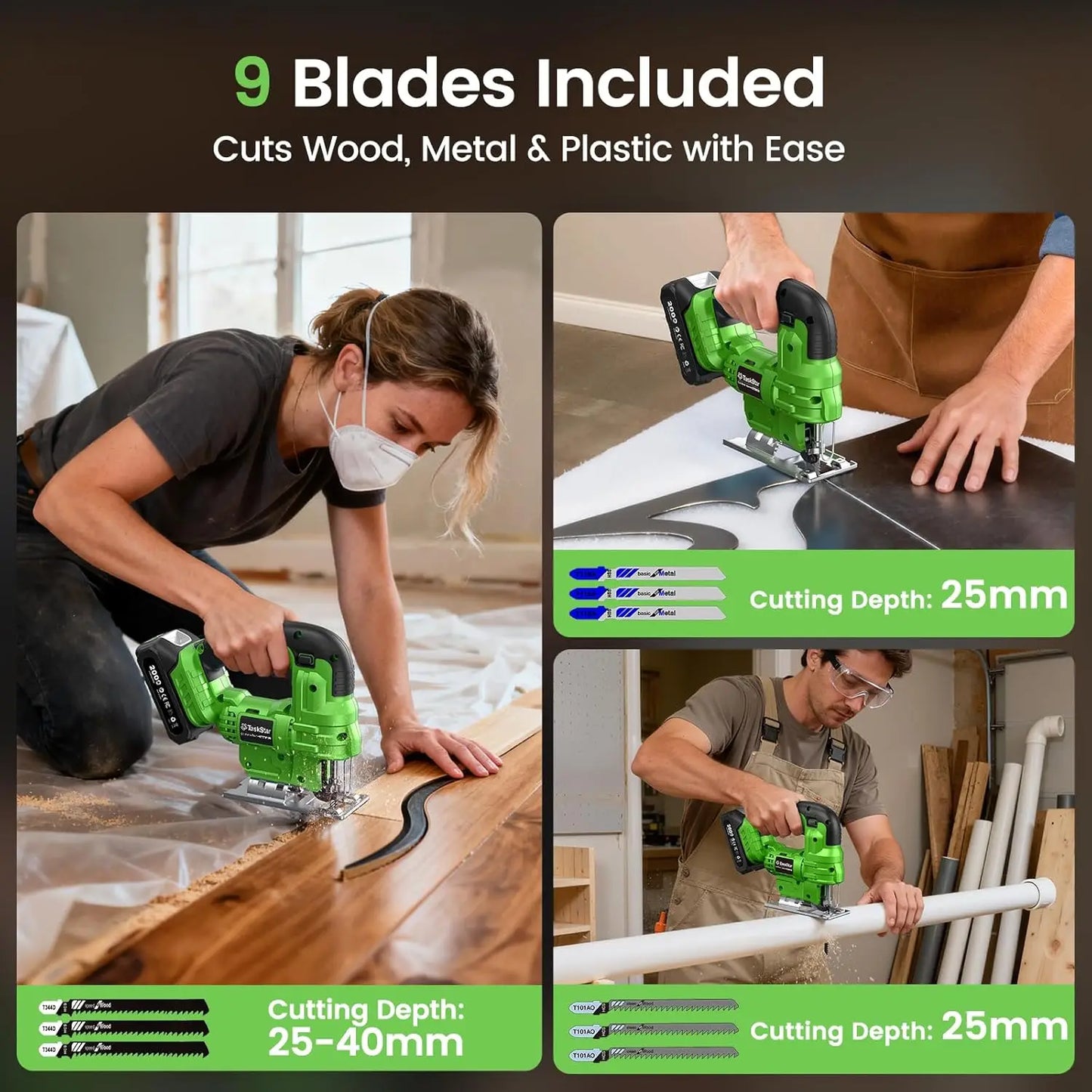 Taskstar Cordless Jig Saw And Angle Grinder Combo Kit