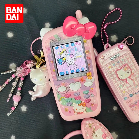 Bandai Phone Style Color Screen Handheld Game Console Interactive Toy