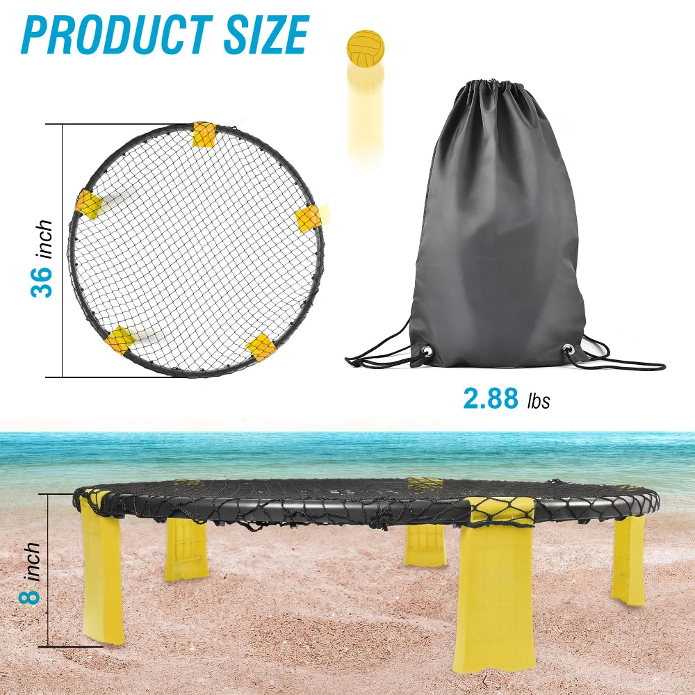 Roundnet Game Set With Net 2 Balls Portable Carry Bag