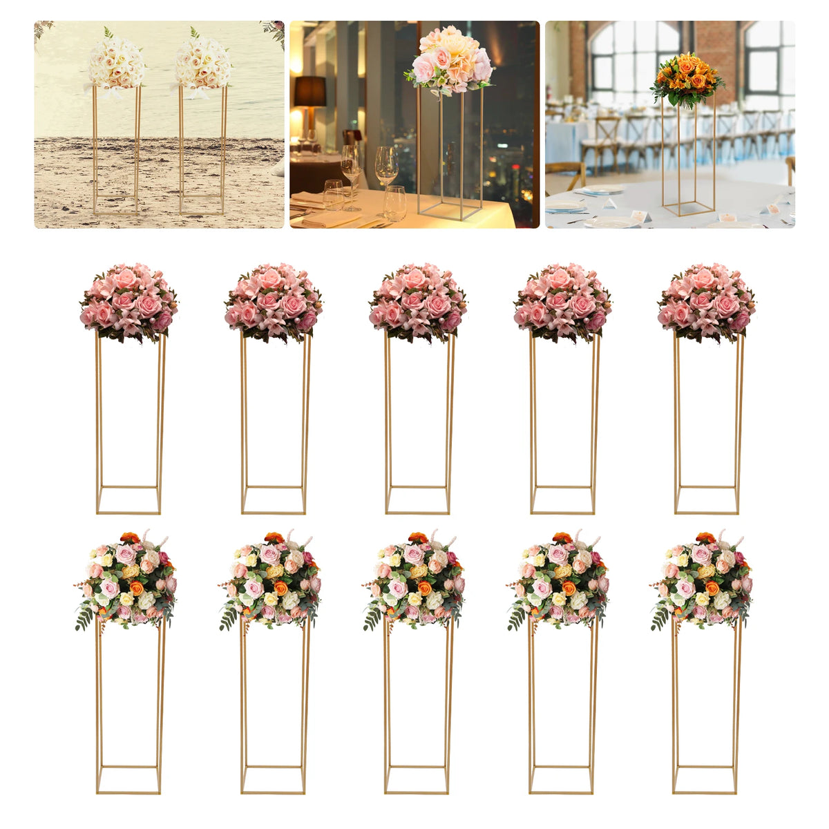 Bymaocar Metal Flower Stand Set For Wedding Centerpiece Display
