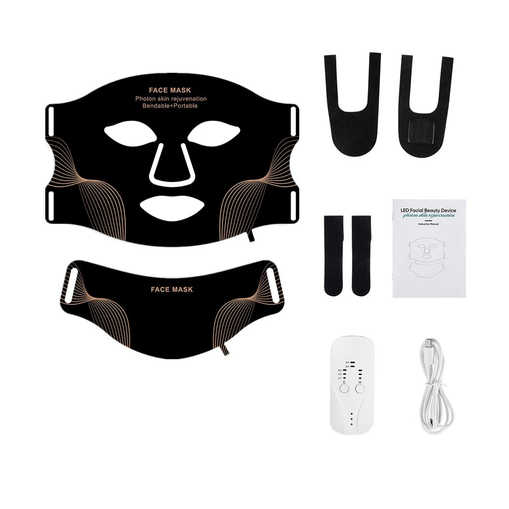 Foreverlily Silicone LED Mask For Skin Rejuvenation With Neck