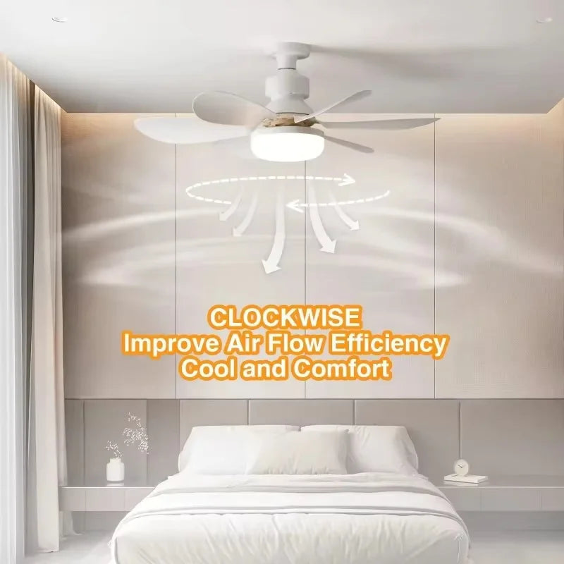 Ceiling Fan With Remote Control And LED Light E27 Base