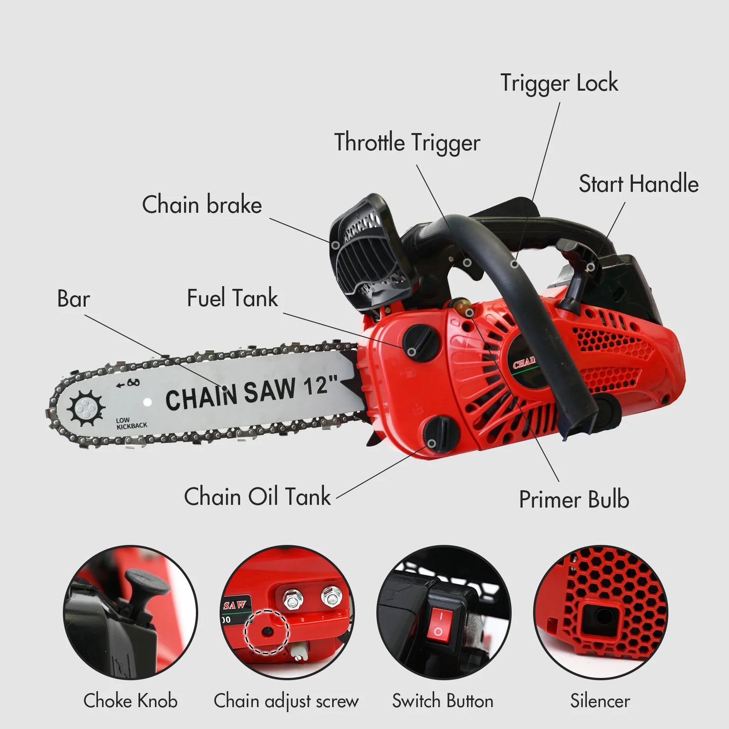 Cordless Chainsaw 1000W Electric Wood Cutting For Trees And Branches