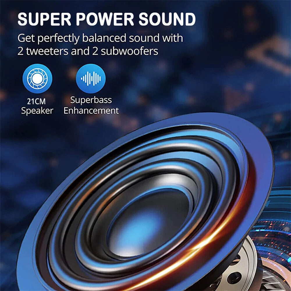 CURUK 3000W Portable Bluetooth Speaker Subwoofer Heavy Bass System