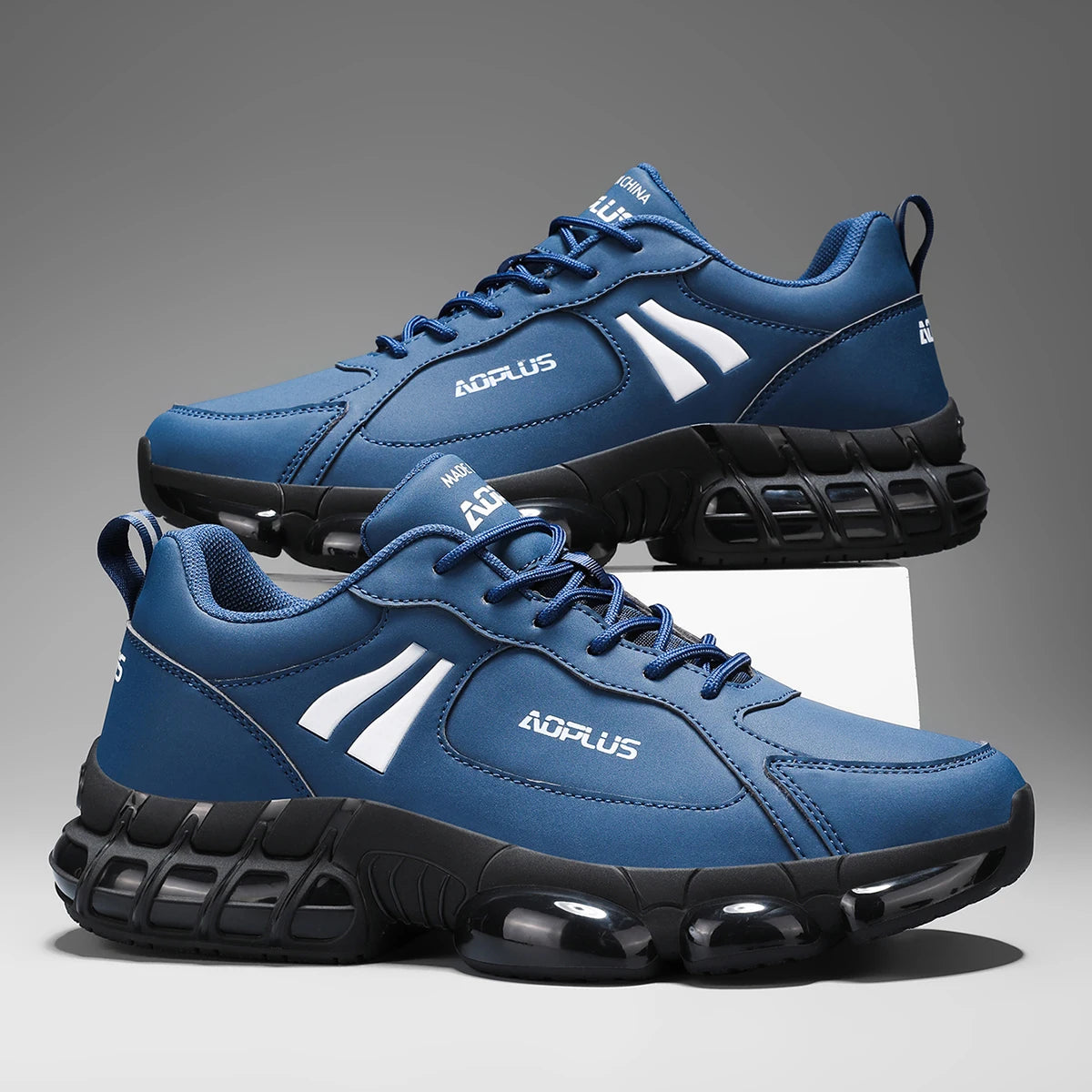Mens Anti Slip Thick Sole Casual Shoes With Height Boost