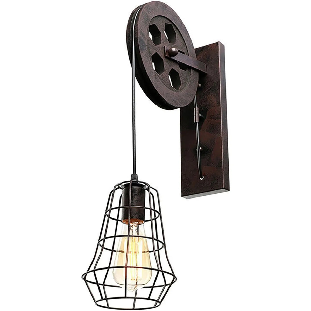 Bymaocar Industrial Wall Sconce Lights With Iron Cage Lampshade