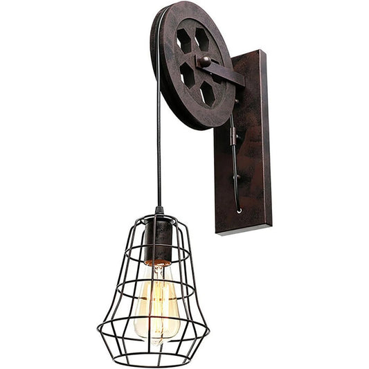 Bymaocar Industrial Wall Sconce Lights With Iron Cage Lampshade