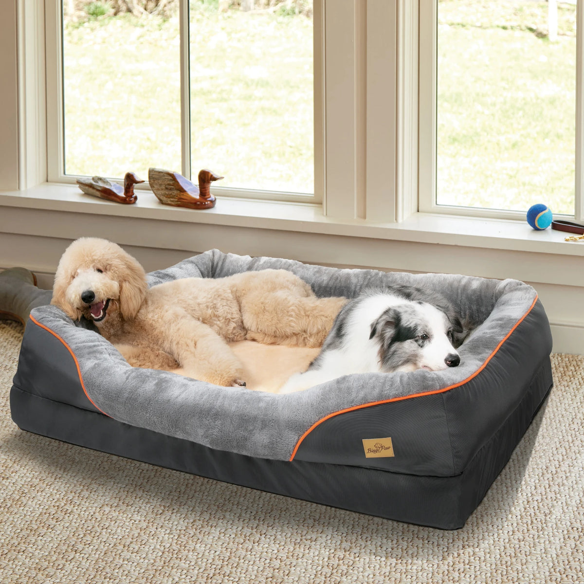 Bingopaw Anti Allergy Waterproof Dog Bed With Removable Fleece Cover