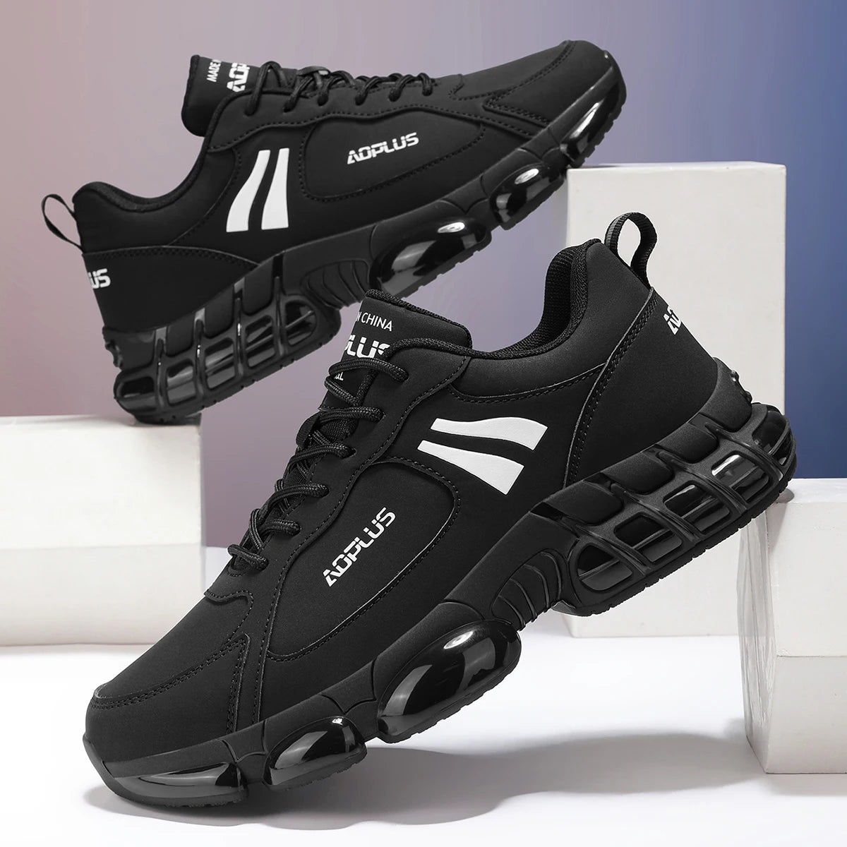 Mens Anti Slip Thick Sole Casual Shoes With Height Boost