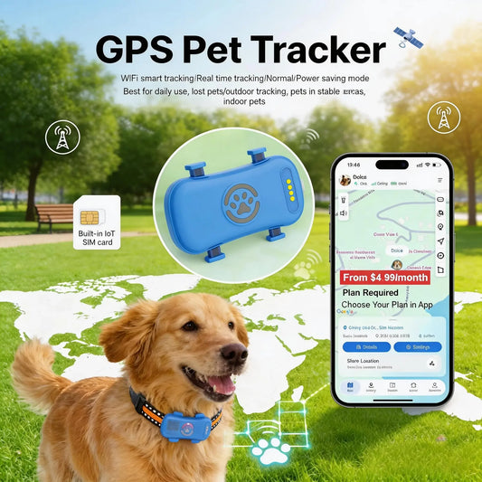 Wanwaytech 4G GPS Pet Tracker Real Time Tracking Waterproof