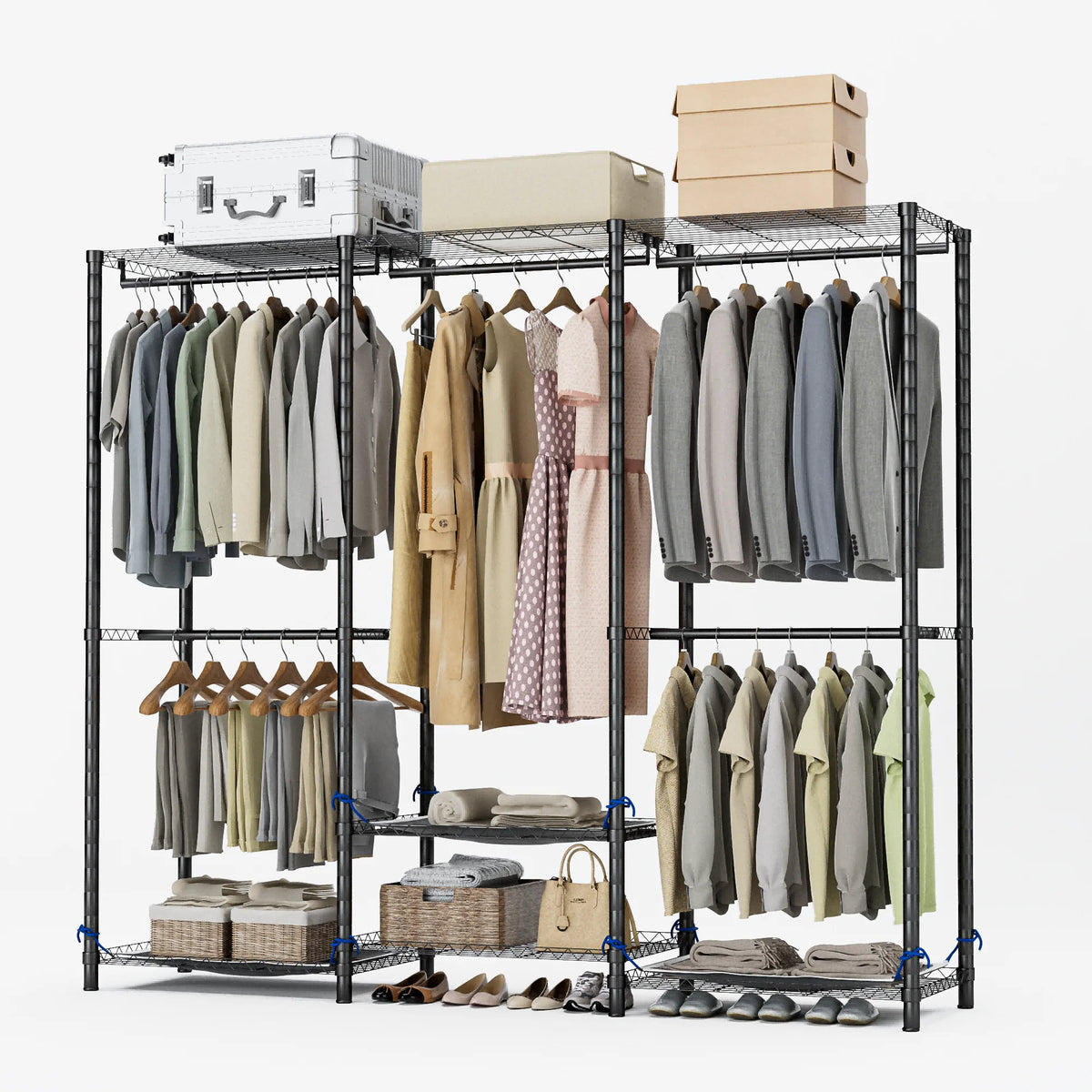 Freestanding Portable Wardrobe Clothes Rack Storage Organizer Heavy Duty 960 Lb