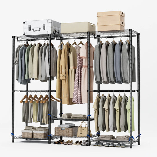 Freestanding Portable Wardrobe Clothes Rack Storage Organizer Heavy Duty 960 Lb