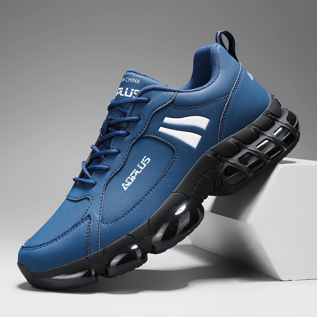 Mens Anti Slip Thick Sole Casual Shoes With Height Boost