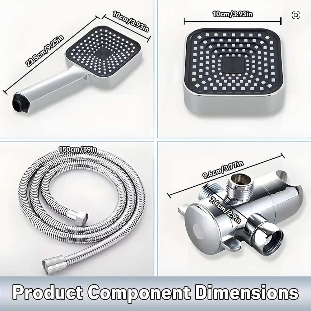 Two In One Shower Set With High Flow Nozzle Handheld