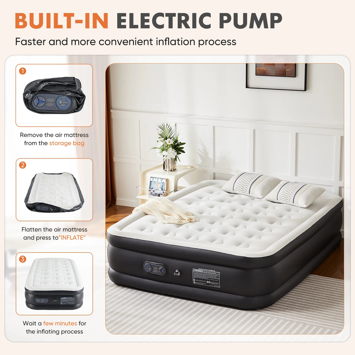 JHK Air Mattress With Non Slip Bottom And 660 Lb Capacity