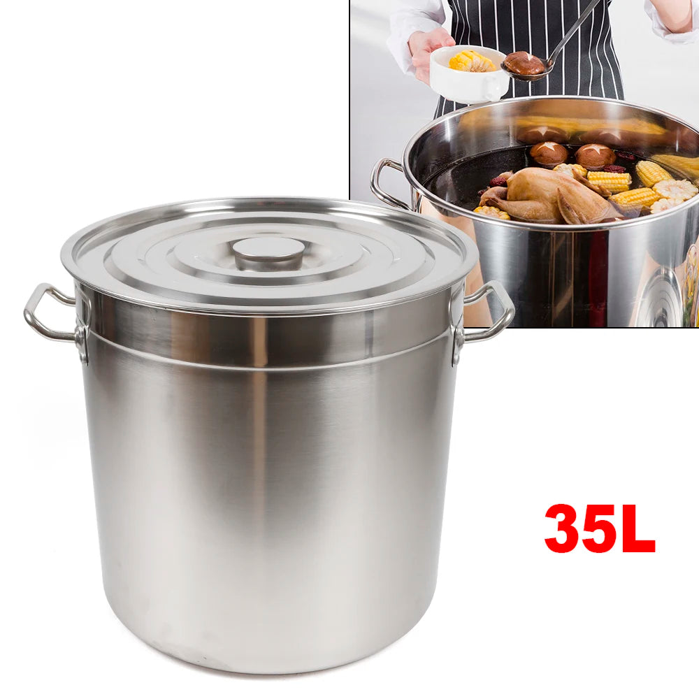 Stainless Steel Multipurpose Stock Pot With Lid For Home Use