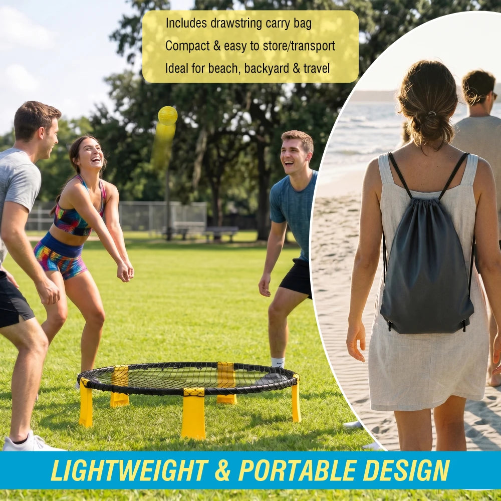 Roundnet Game Set With Net 2 Balls Portable Carry Bag