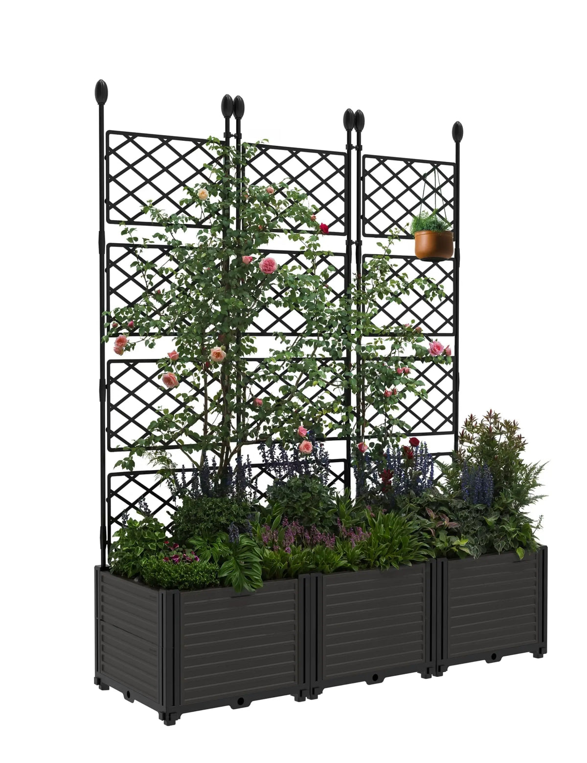HiMISS Trellis Planter Box With Raised Garden Bed For Climbing
