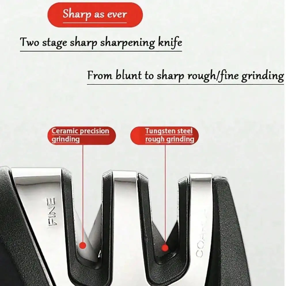 3 Stage Knife Sharpener Double Pack With Non Slip Base