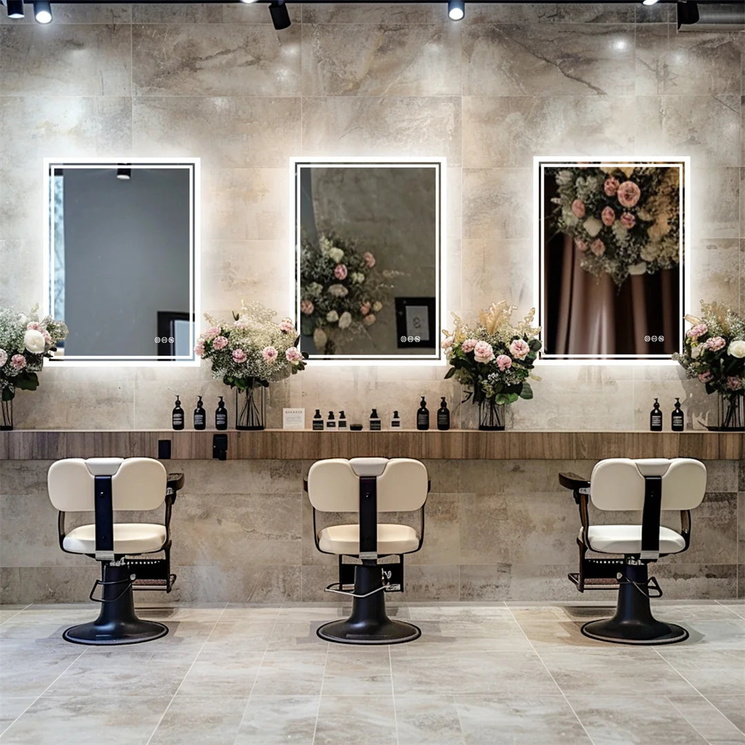 LUVODI Illuminated LED Backlit Frameless Defog Bathroom Mirror