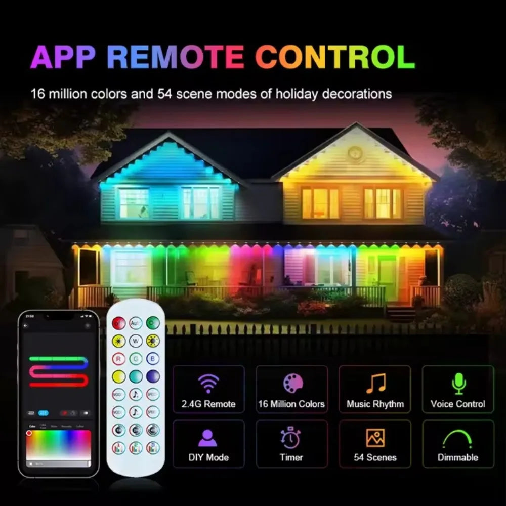 MIMIRGB Smart Outdoor LED String Lights IP67 With App Control Music Sync