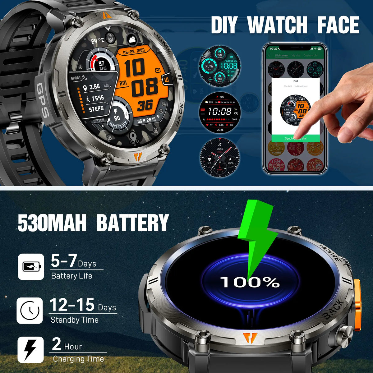EIGIIS KE3 Smartwatch With Health Monitor And Full Touch Screen