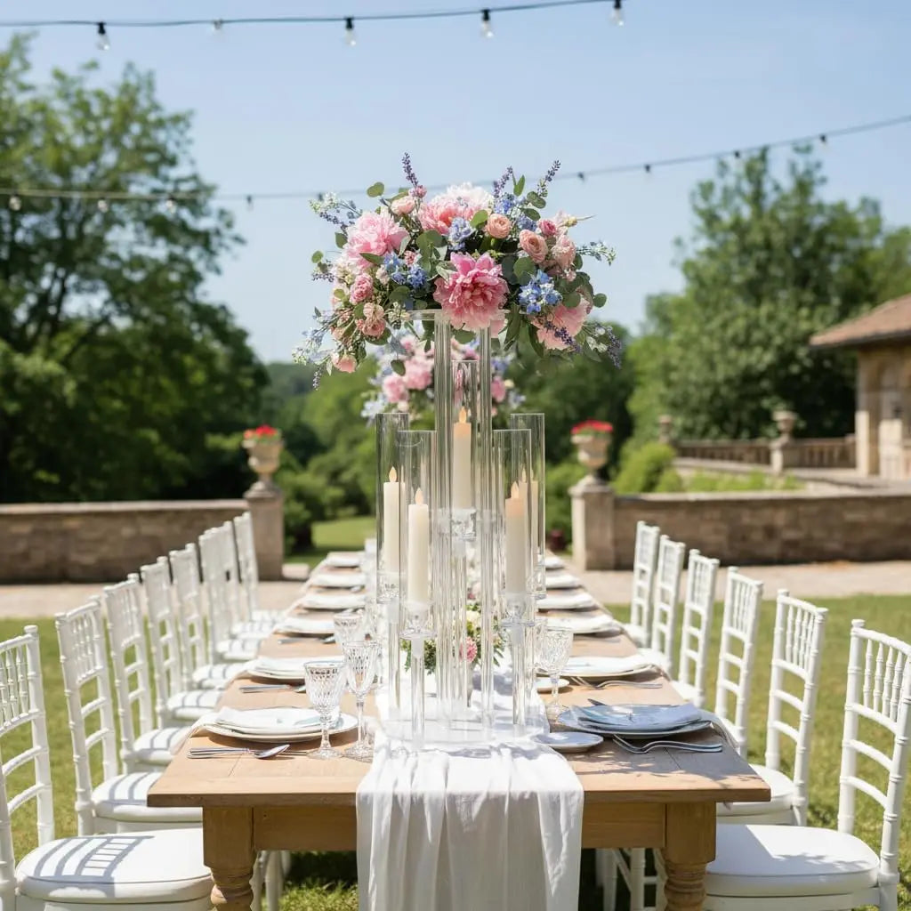 Vincigant Five Arm Acrylic Candelabra Decorative Centerpiece For Wedding