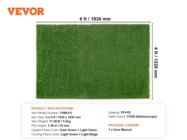 Artificial Grass Outdoor Realistic Turf Rug For Dogs And Gardens