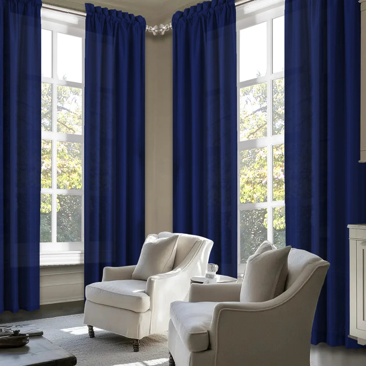 SABALANICA Light Filtering Curtains Rod Pocket Polyester For Living Room